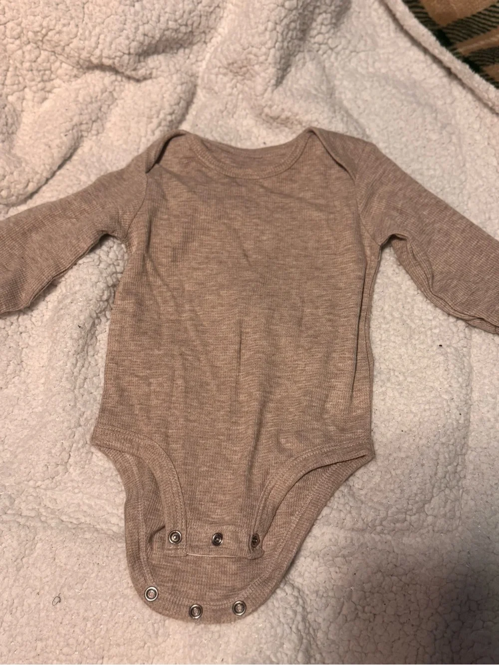 Carter's Taupe Long-Sleeve Baby One-Piece Bodysuit